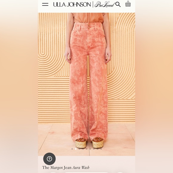 Ulla Johnson Wide Leg Margot Jean Tan/Orange Jeans - Picture 7 of 8